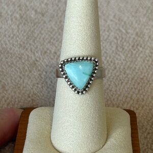 #8 Turquoise Sterling Silver Adjustable Ring